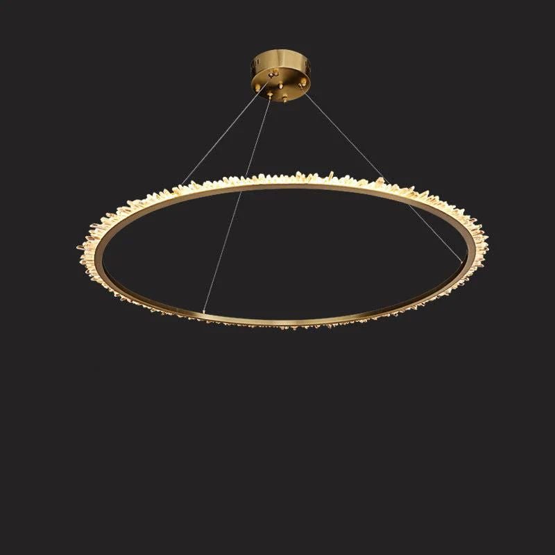 Gina Rock Crystal Ring Chandelier - 23.6" DBlushlighting