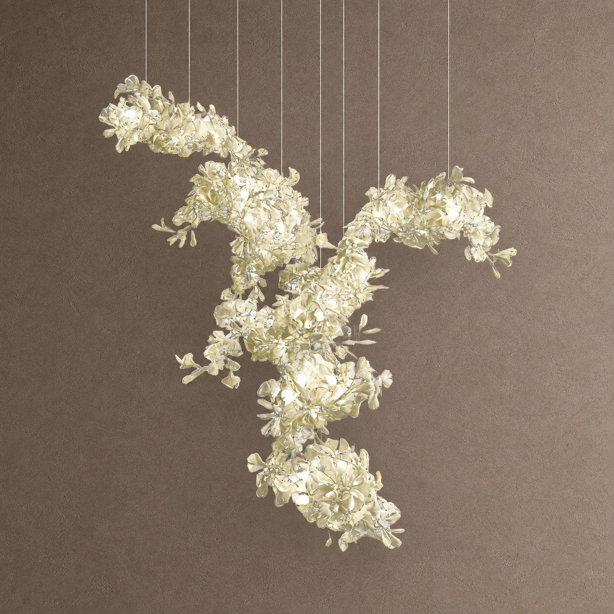 Gingko Cluster Chandelier - L 137.8″ x H 118.1″ / L 350cm x H 300cmGold & WhiteBlushlighting