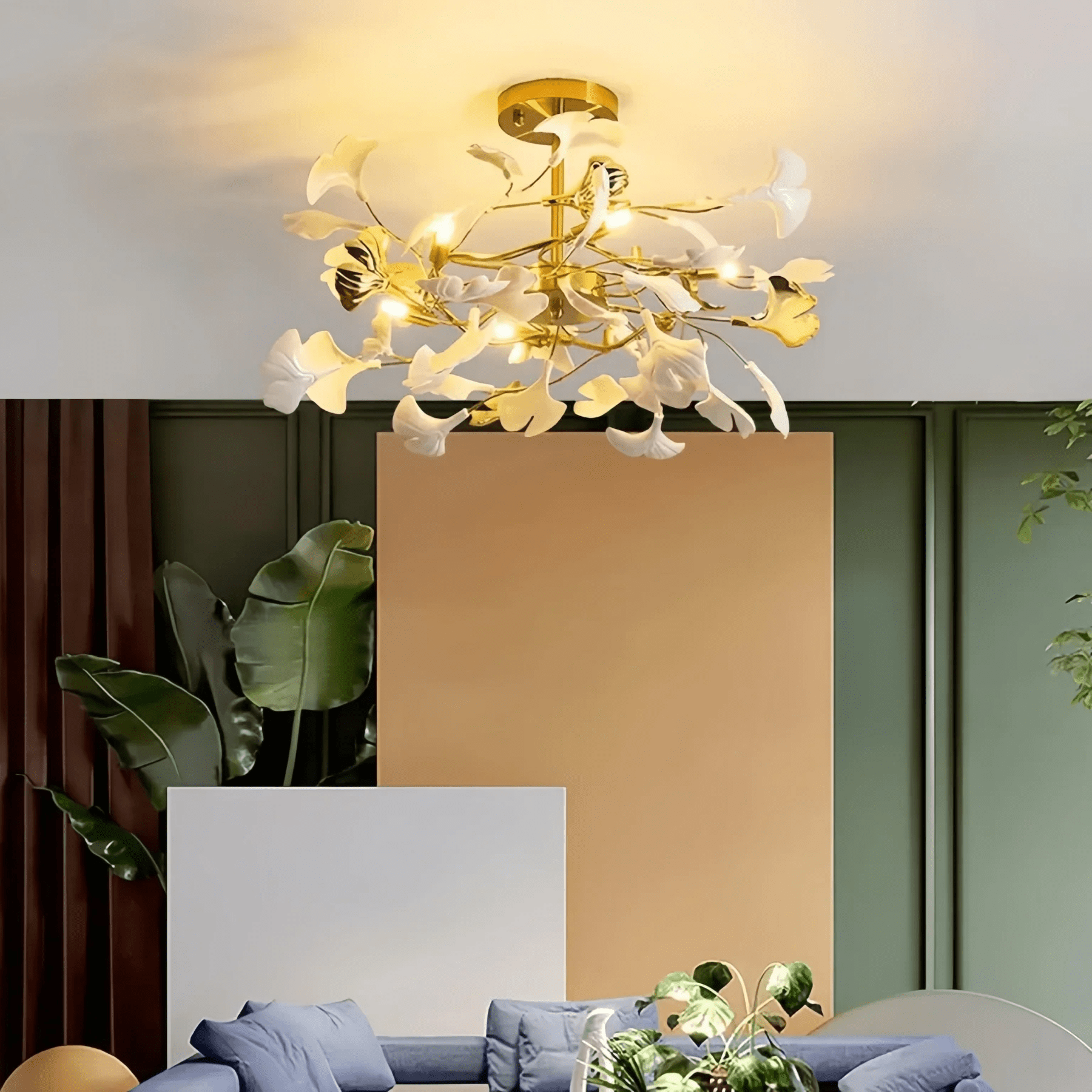 Gingko Luxury Chandelier Style B - Dia 39.4″(100cm) x H 11.8″(30cm) ( G9*10 )Blushlighting