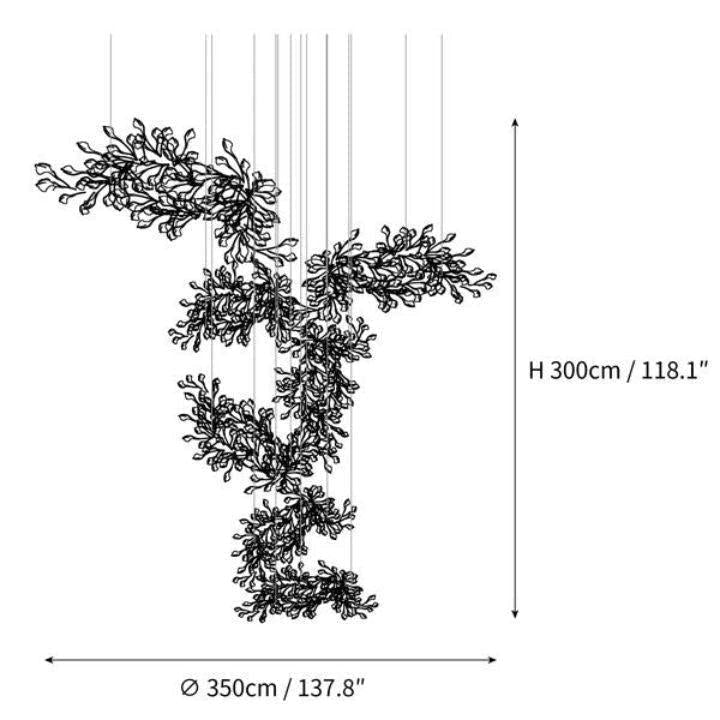Ginkgo Combination Chandelier - L 137.8''(350cm) x H 118.1''(300cm)Blushlighting