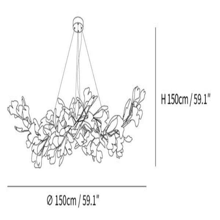 Ginkgo Luxury Chandelier Style F - 10 Lights: L 47.2''(120cm) x W19.7''(50cm) x H 59''(150cm)Blushlighting