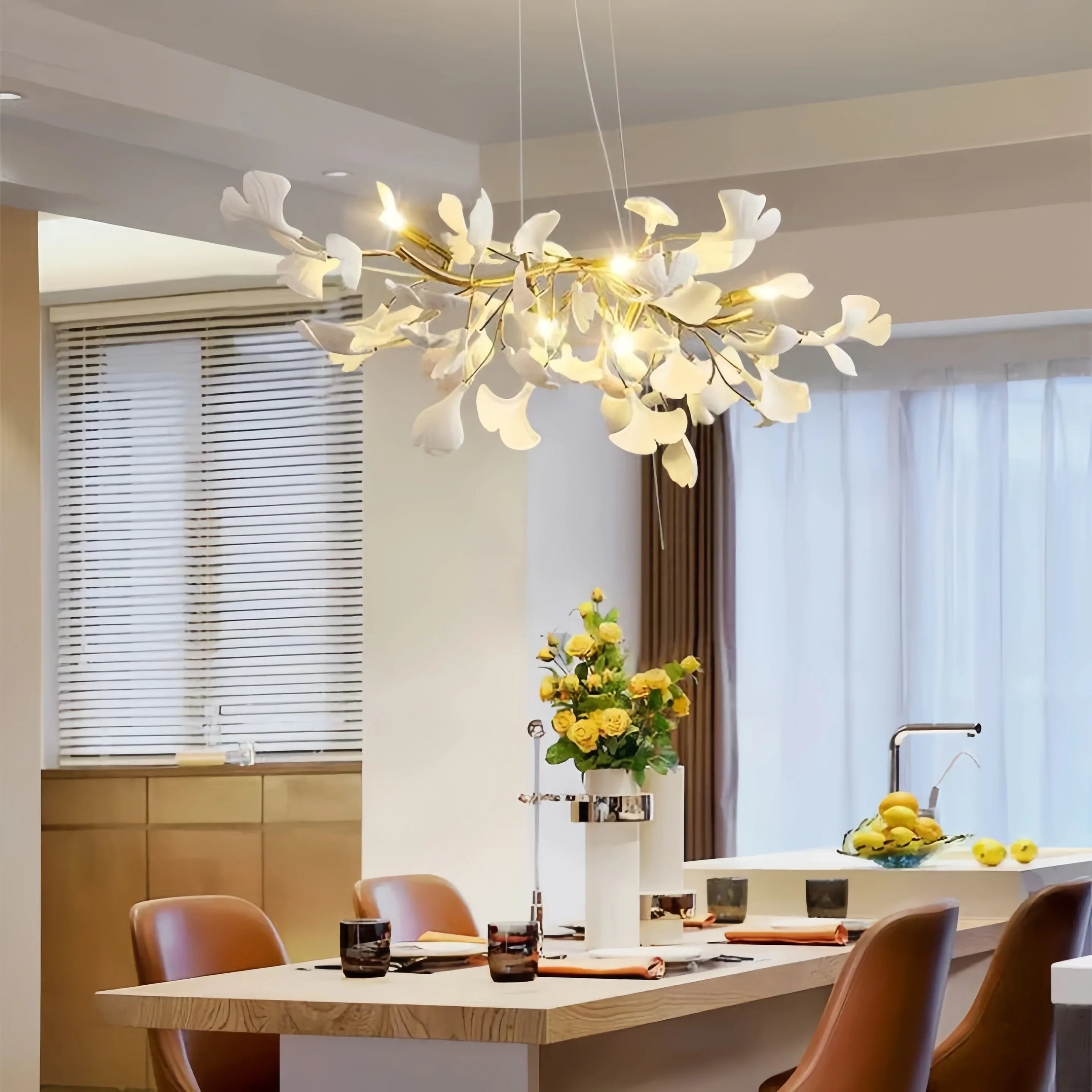 Ginkgo Luxury Linear Chandelier Style C - L 31.5″(80cm) x W 17.7″(45cm) x H 13.8″(35cm) (G9*6)Blushlighting