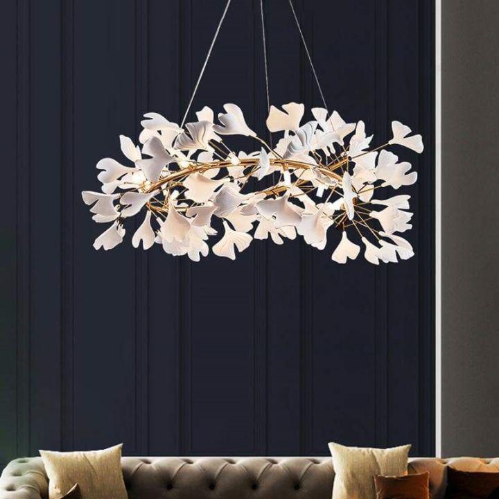 Ginkgo Round Chandelier-chandeliers for dining room,chandeliers for stairways,chandeliers for foyer,chandeliers for bedrooms,chandeliers for kitchen,chandeliers for living room-31"-Blushlighting