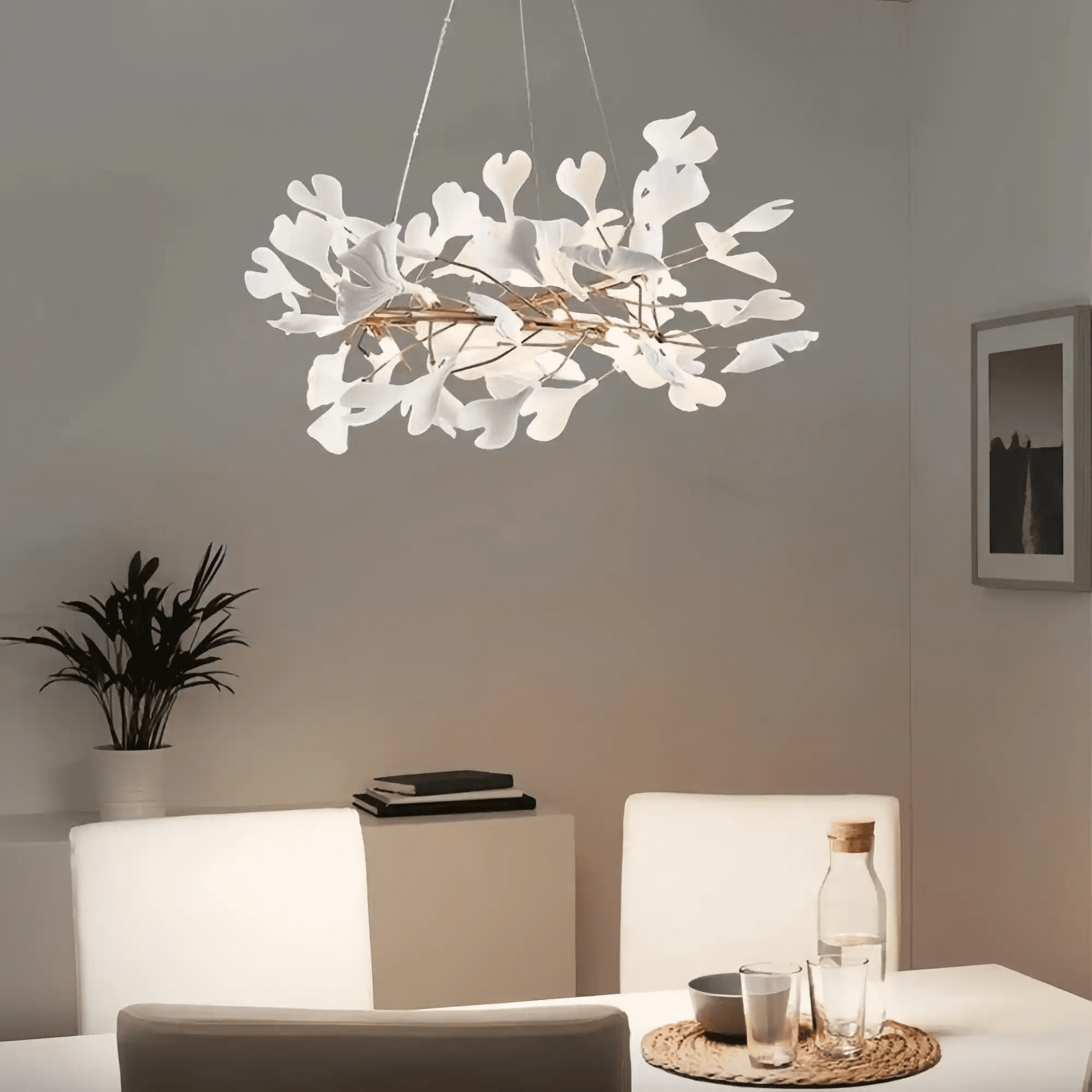 Ginkgo Round Chandelier - 24"Blushlighting