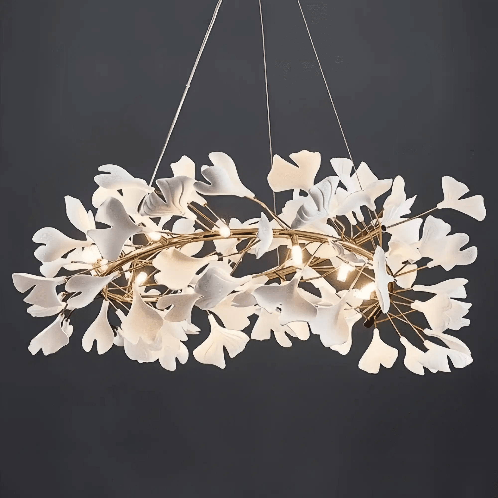 Ginkgo Round Chandelier - 24"Blushlighting