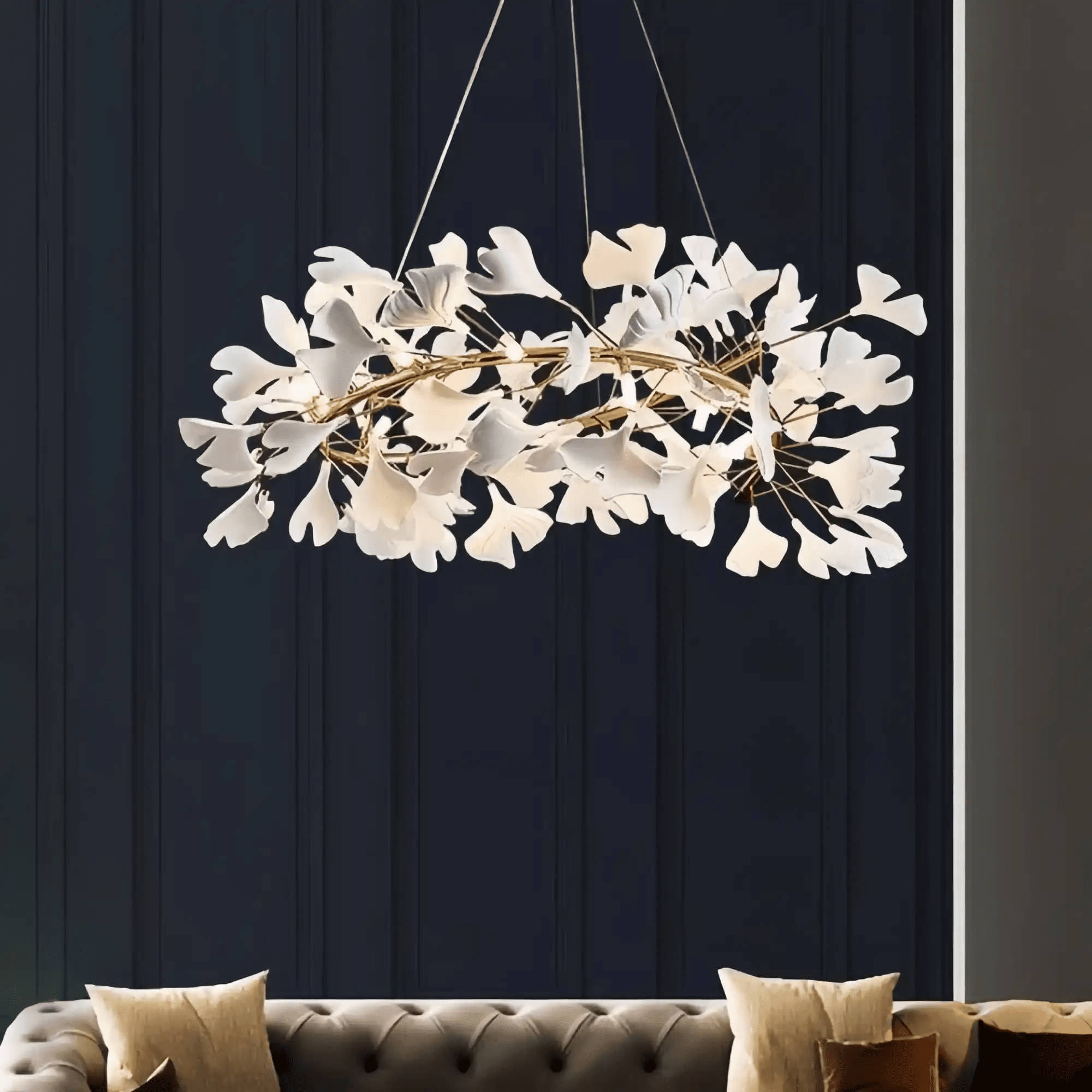 Ginkgo Round Chandelier - 24"Blushlighting
