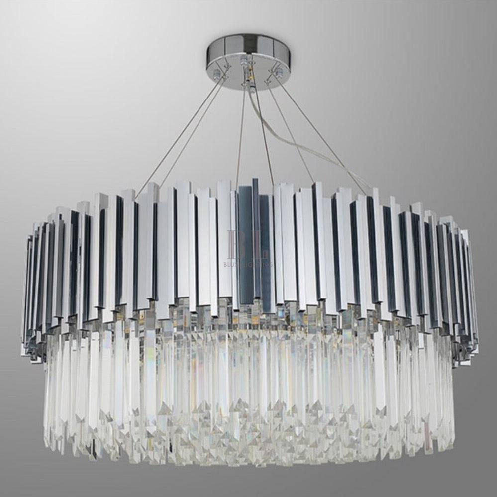 Giovanni Crystal Round Chandelier Polished Chrome-Blushlighting-Blushlighting