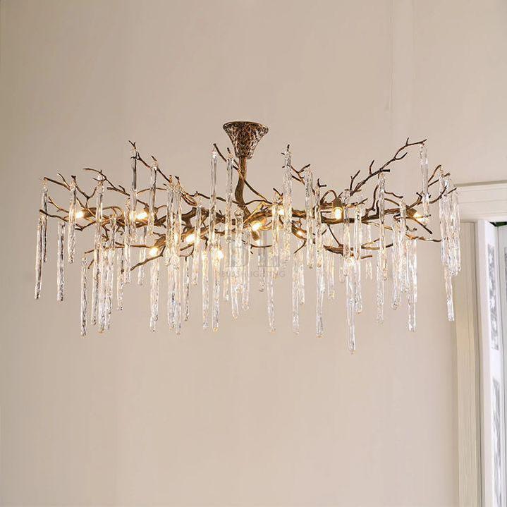 Glamour Dripstone Chandelier - L 49.2″(125cm) x W 27.6″(70cm) x H 27.6″(70cm)Bronze + ClearBlushlighting