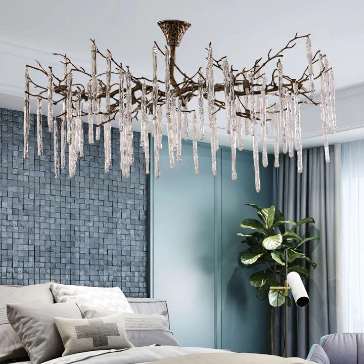 Glamour Dripstone Chandelier - L 59.1″(150cm) x W 27.6″(70cm) x H 27.6″(70cm)Bronze + ClearBlushlighting