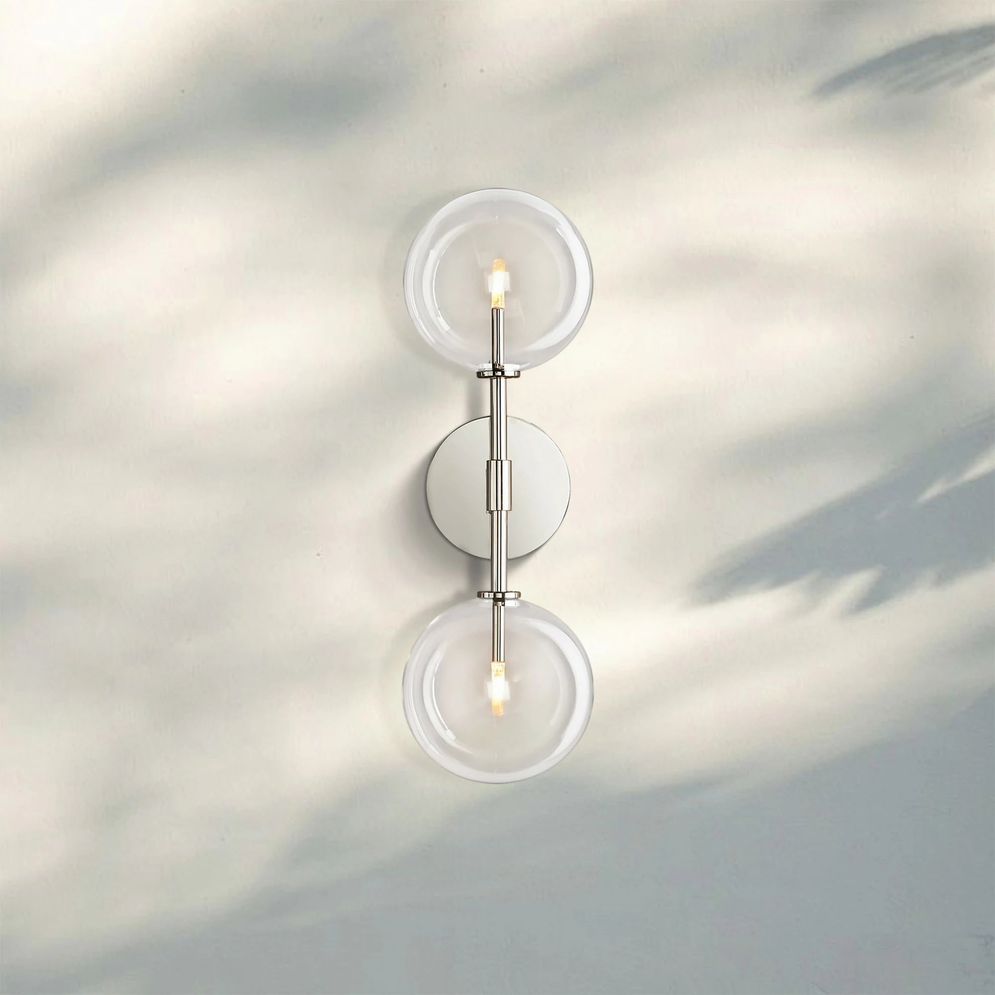 Glass Globe Linear Sconce - Polished NickelBlushlighting