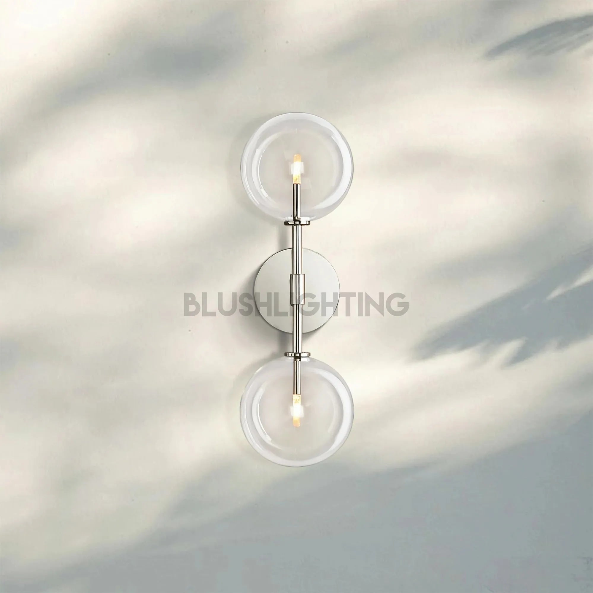 Glass Globe Linear Sconce - Polished NickelBlushlighting