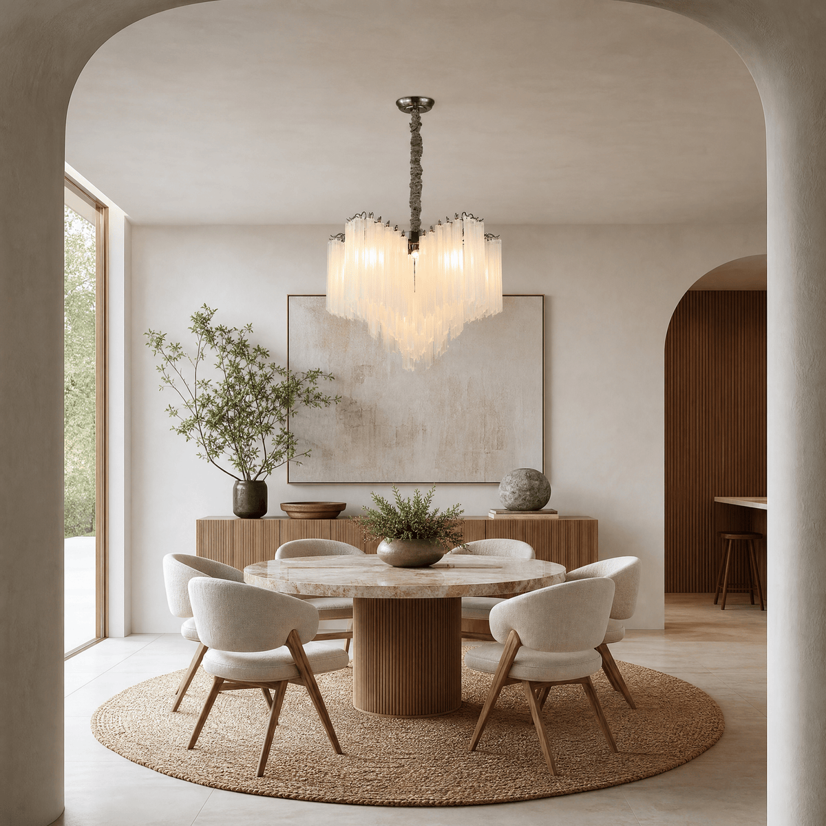 Glass Rod Chandelier - Φ800*H550mm/15LBlushlighting