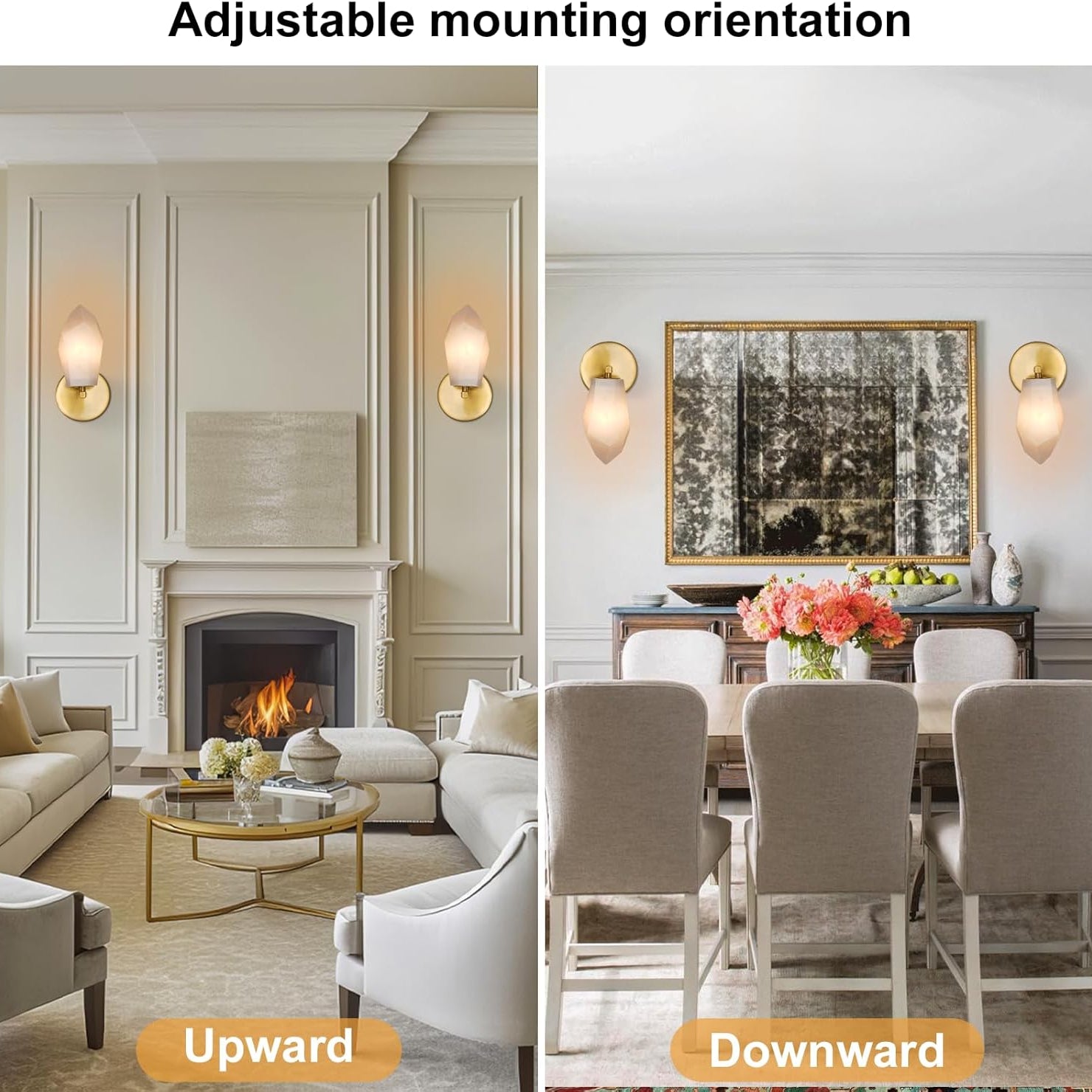 Gold Alabaster Marble Wall Sconce for Modern Living Spaces