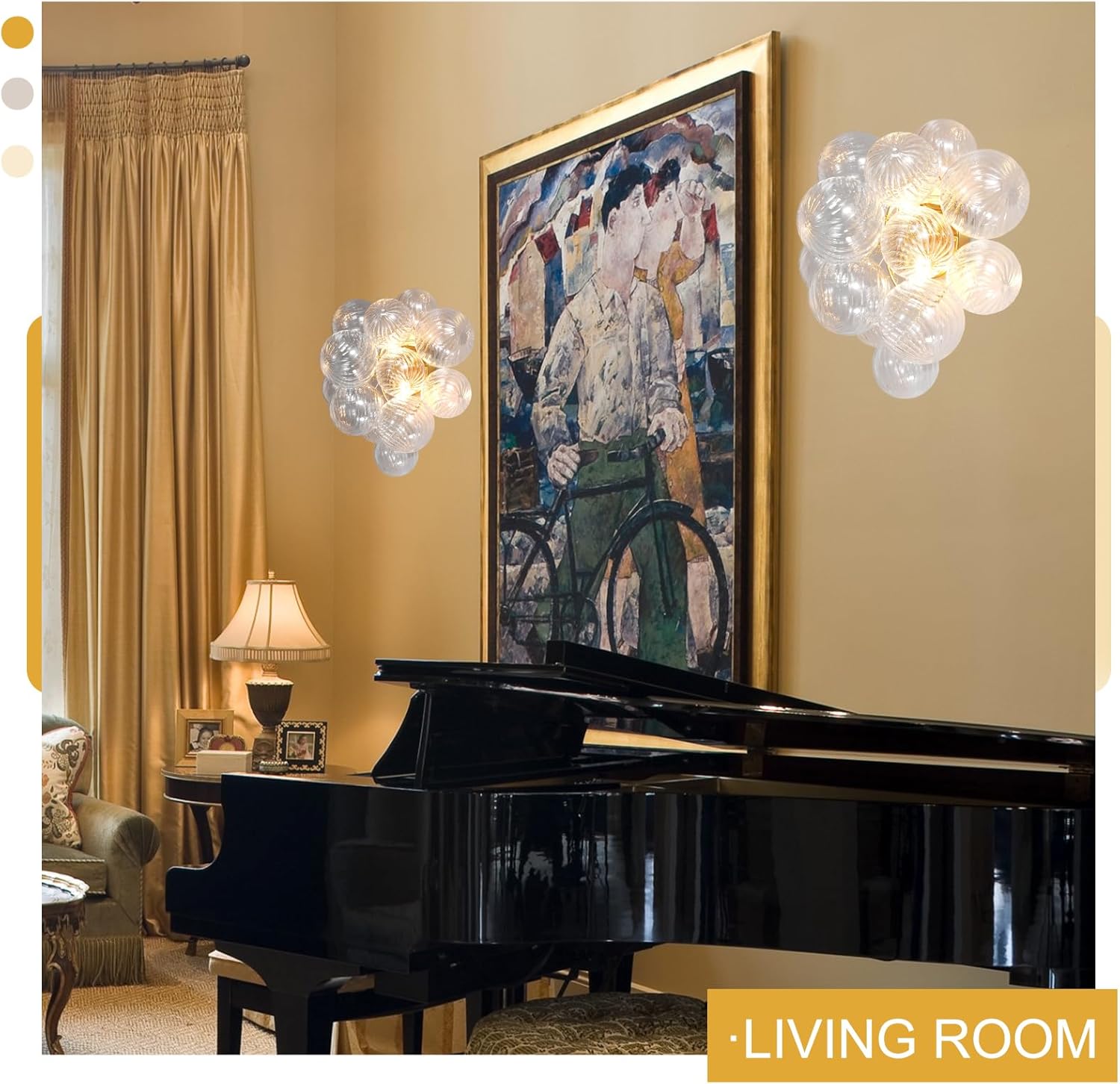 Gold Bubble Wall Sconce 16.9 Inch Modern Glass Light