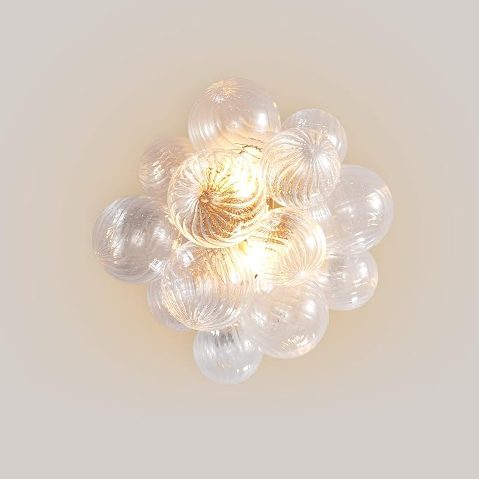 Gold Bubble Wall Sconce 16.9 Inch Modern Glass Light