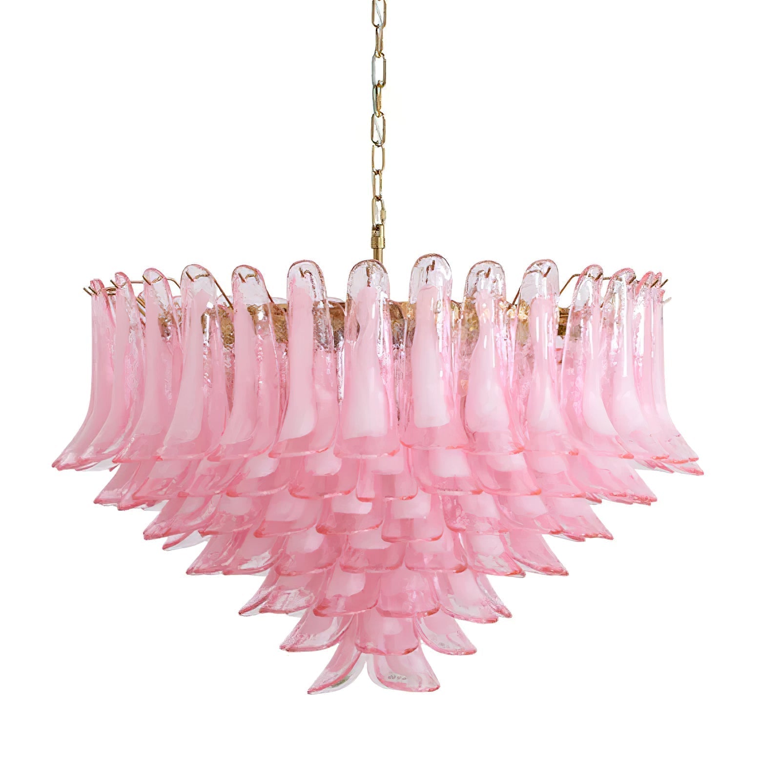 Gold & Pink Barcelona Murano Chandelier with 16 E14 Bulbs-Blushlighting-∅ 37.4″ x H 23.6" / Dia 95cm x H 60cm-Blushlighting
