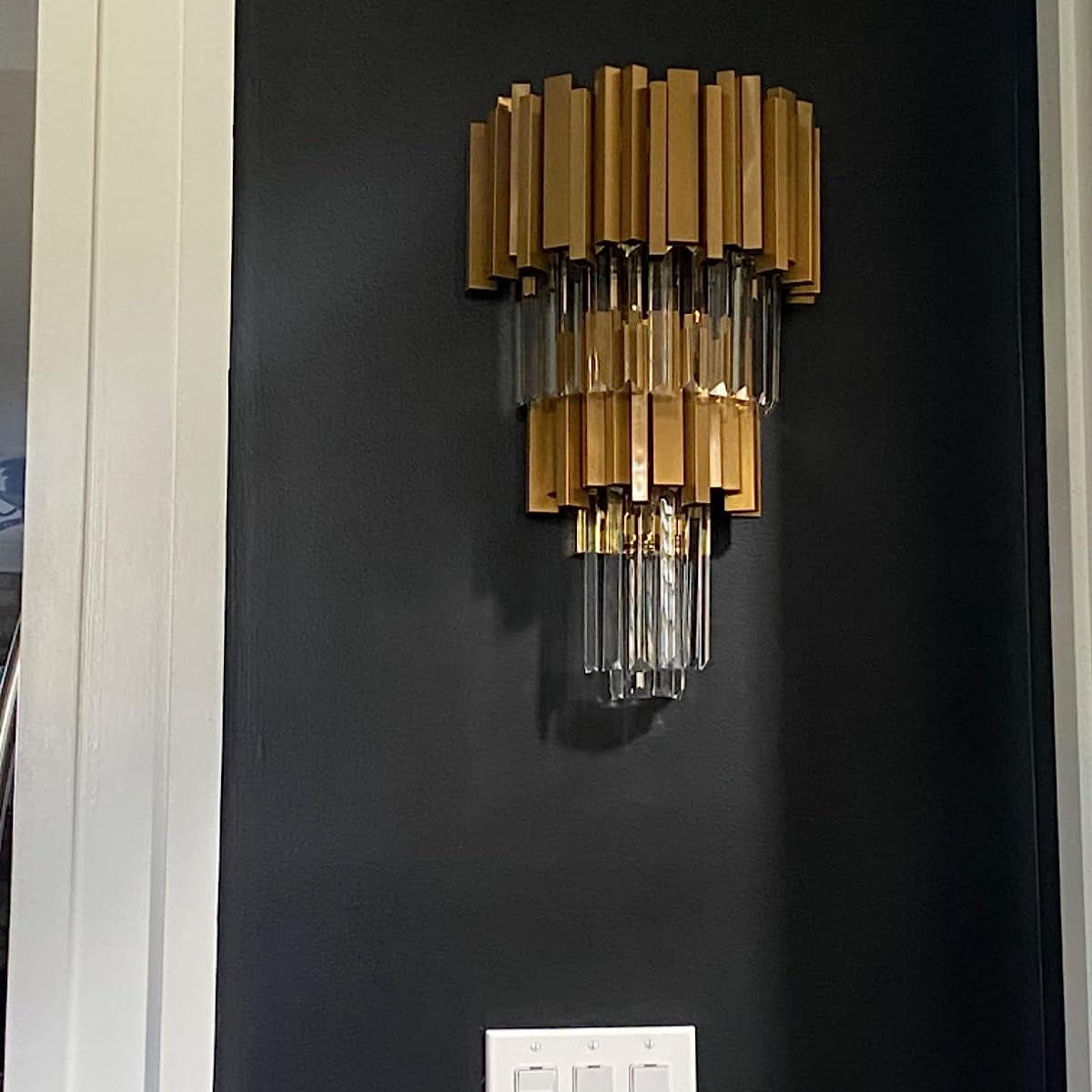 Gold/Silver Round Modern Tiered Metal Crystal Chandelier - 1 Layer Wall Light: D15.74" *H19.67"/9kgSilverWarm LightBlushlighting