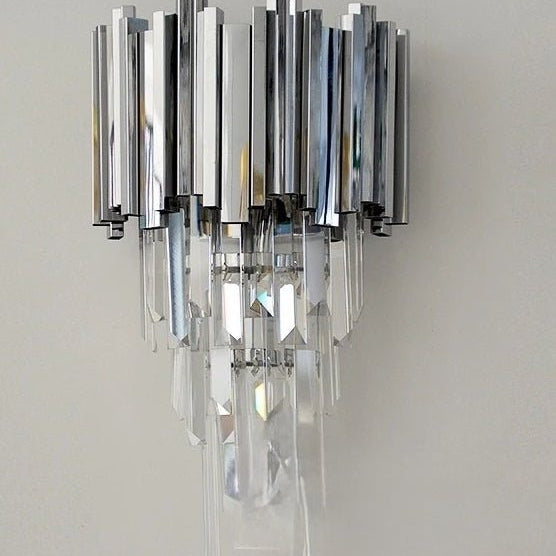 Gold/Silver Round Modern Tiered Metal Crystal Chandelier - 1 Layer Wall Light: D15.74" *H19.67"/9kgSilverWarm LightBlushlighting