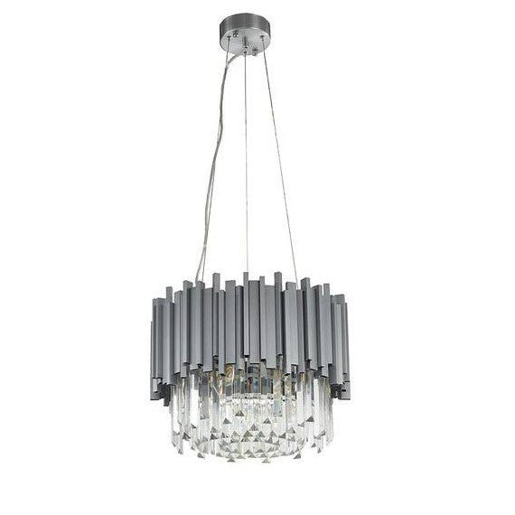 Gold/Silver Round Modern Tiered Metal Crystal Chandelier - Round: 1 Layer D15.7"*H11.8"/4 LightsSilverWhite LightBlushlighting