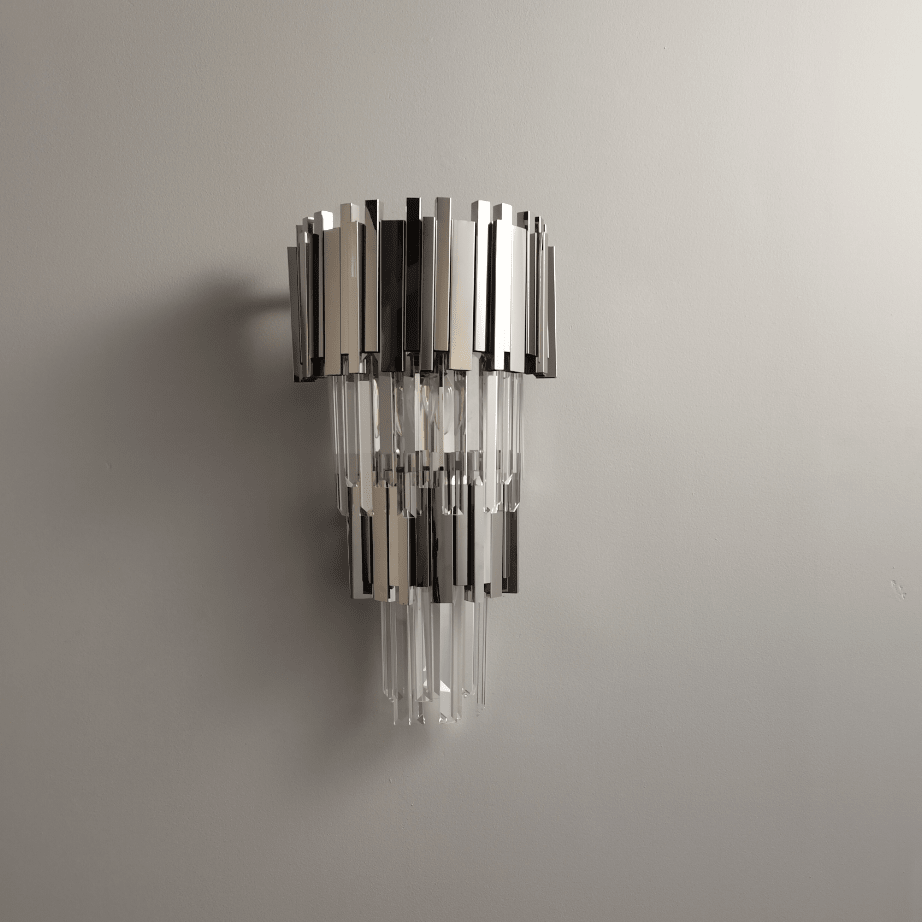 Gold/Silver Round Modern Tiered Metal Crystal Chandelier - 2 Layers Wall Light: D10.6"*H21.3"SilverWarm LightBlushlighting
