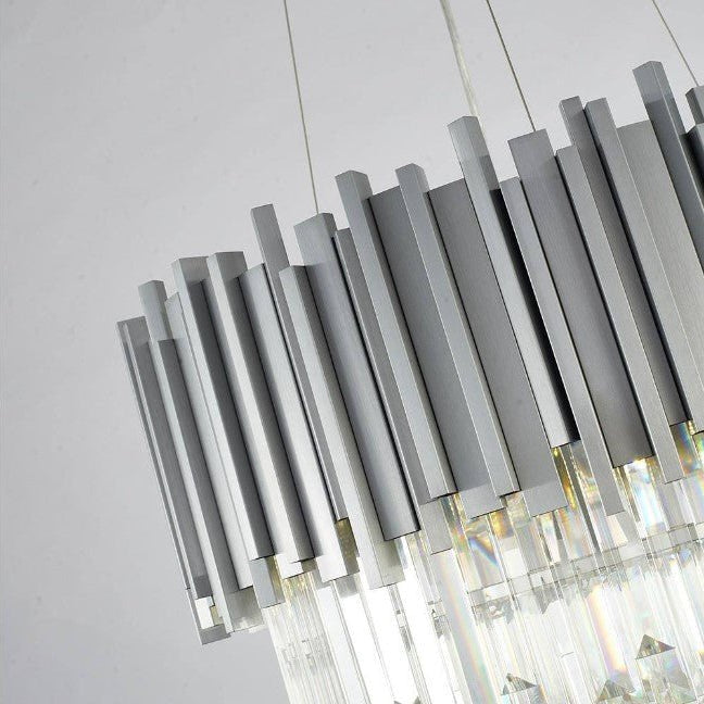 Gold/Silver Round Modern Tiered Metal Crystal Chandelier - Round: 1 Layer D15.7"*H11.8"/4 LightsGoldWarm LightBlushlighting