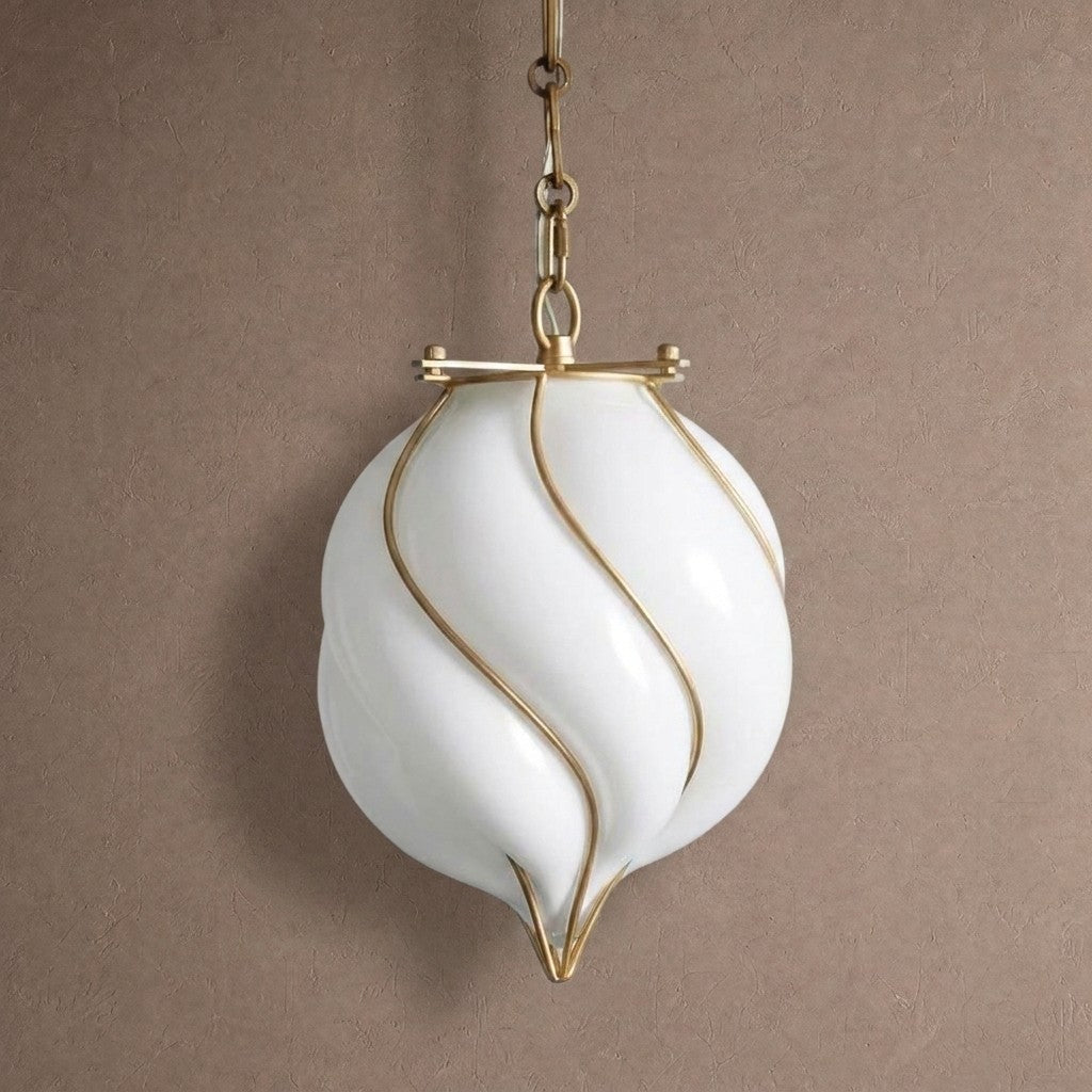 Grace Small Glass Pendant - 8" WBrassBlushlighting