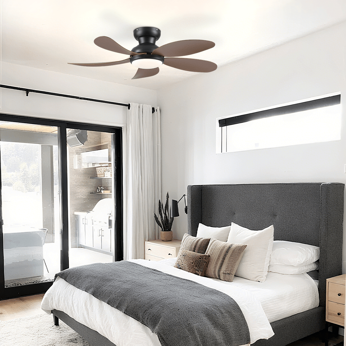 Graceshire contemporary ceiling fan - blackBlushlighting