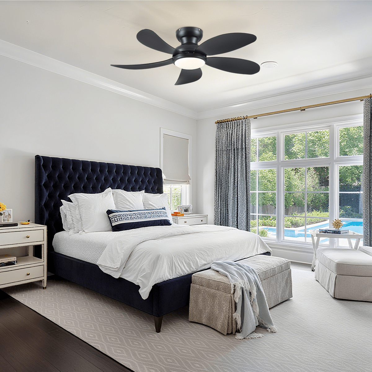 Graceshire contemporary ceiling fan - brownBlushlighting