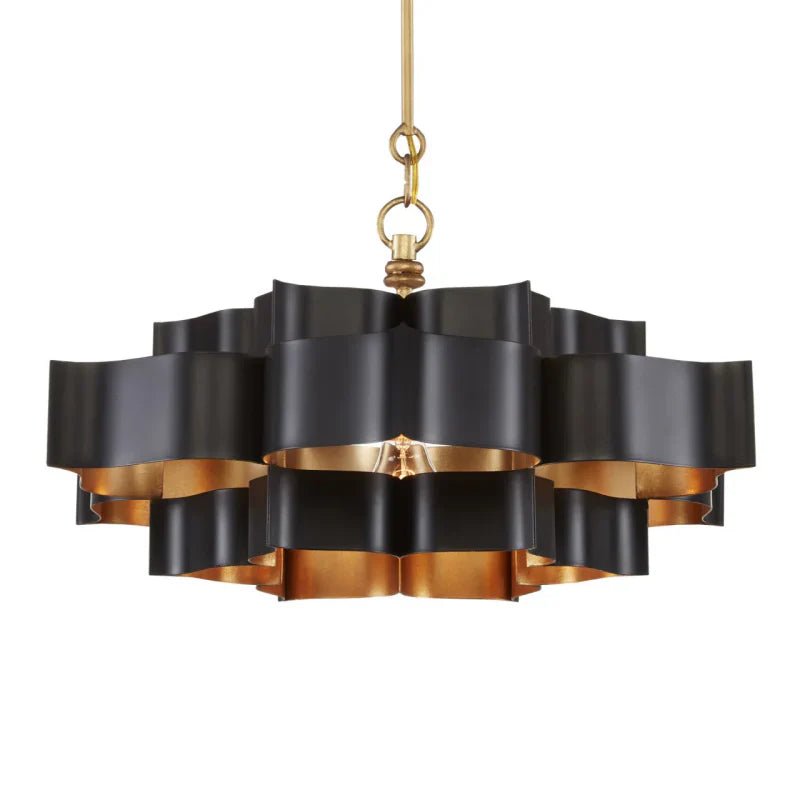 Grand Lotus Large Black Chandelier - Blushlighting
