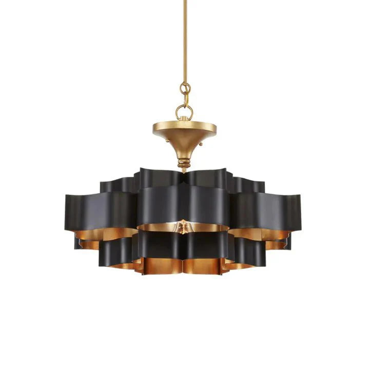 Grand Lotus Large Black Chandelier - Blushlighting