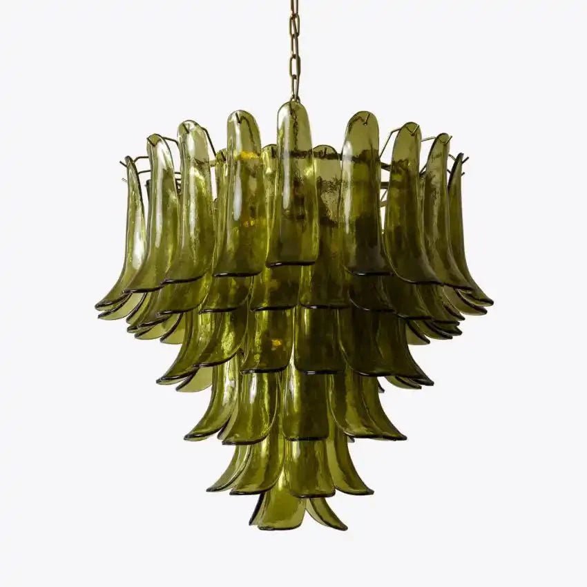 Green Petalo Murano Chandelier - 35.43"Blushlighting