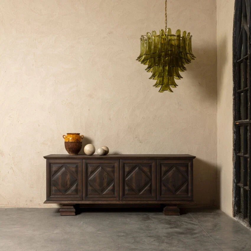 Green Petalo Murano Chandelier - 29.53"Blushlighting