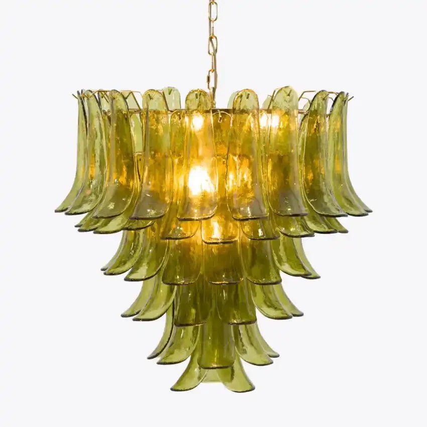 Green Petalo Murano Chandelier - 35.43"Blushlighting