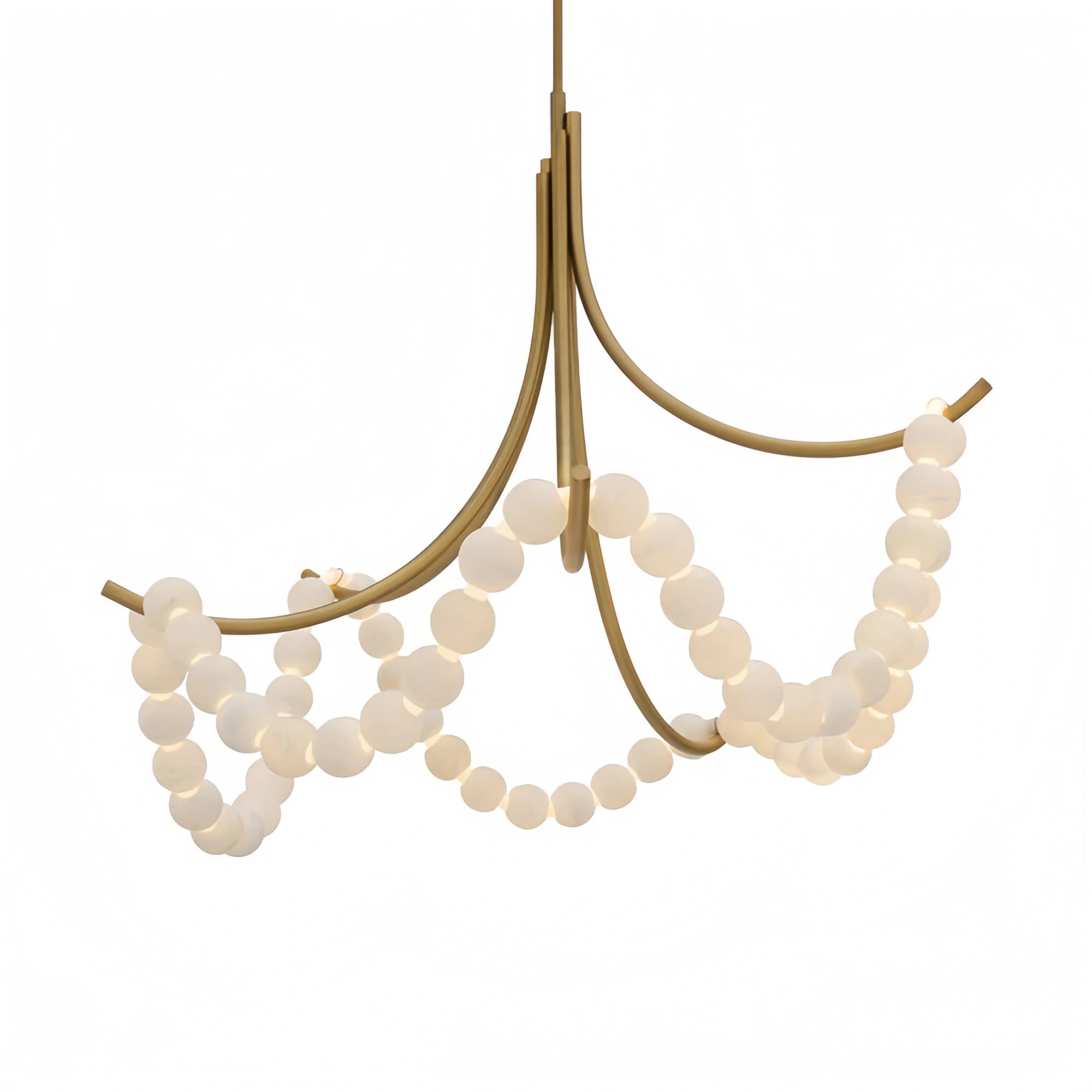 Grid Master Alabaster Chandelier - Aged BrassBlushlighting