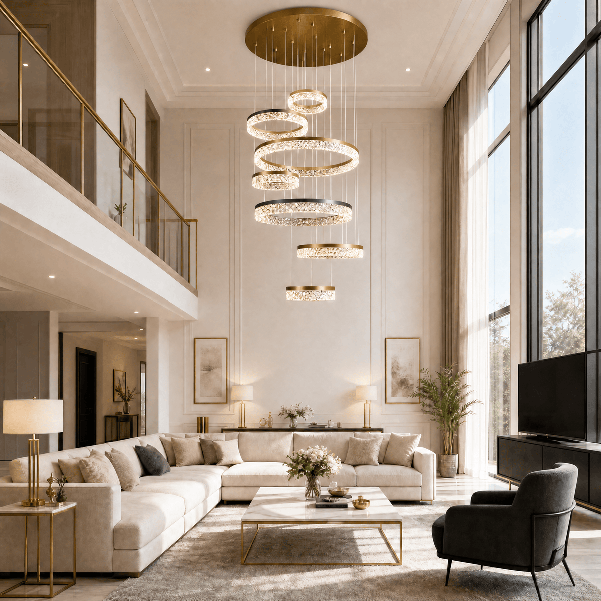 Guilin Landscape Modern Sculptural Ring Chandelier - Blushlighting