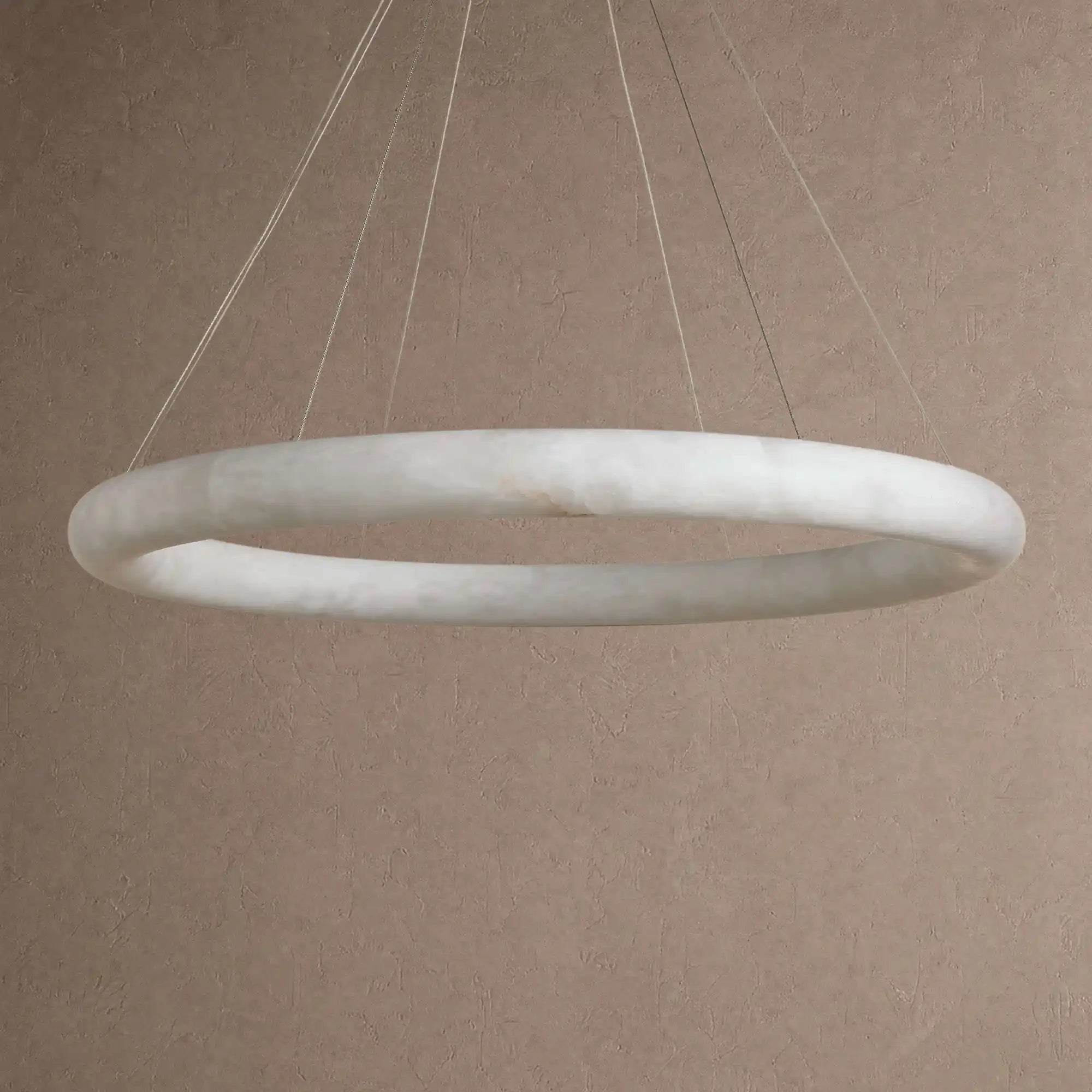Halima Halo Alabaster Chandelier in white by Blush Lighting