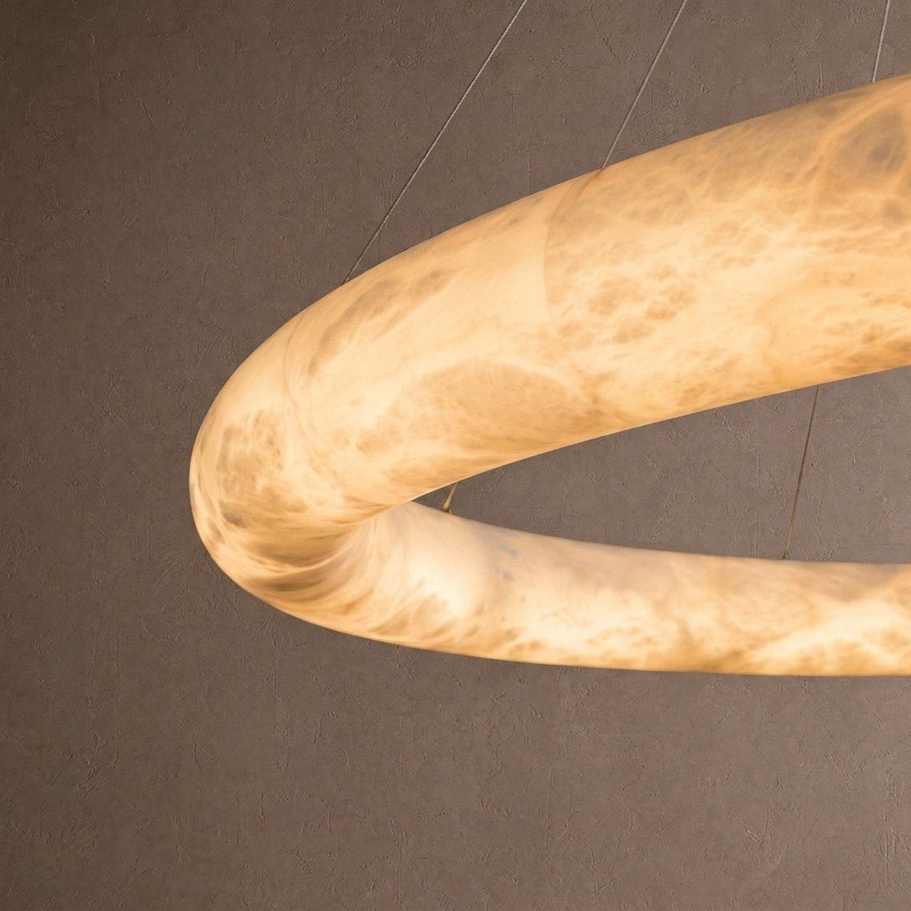 Halima Halo Alabaster Chandelier - 60"Blushlighting