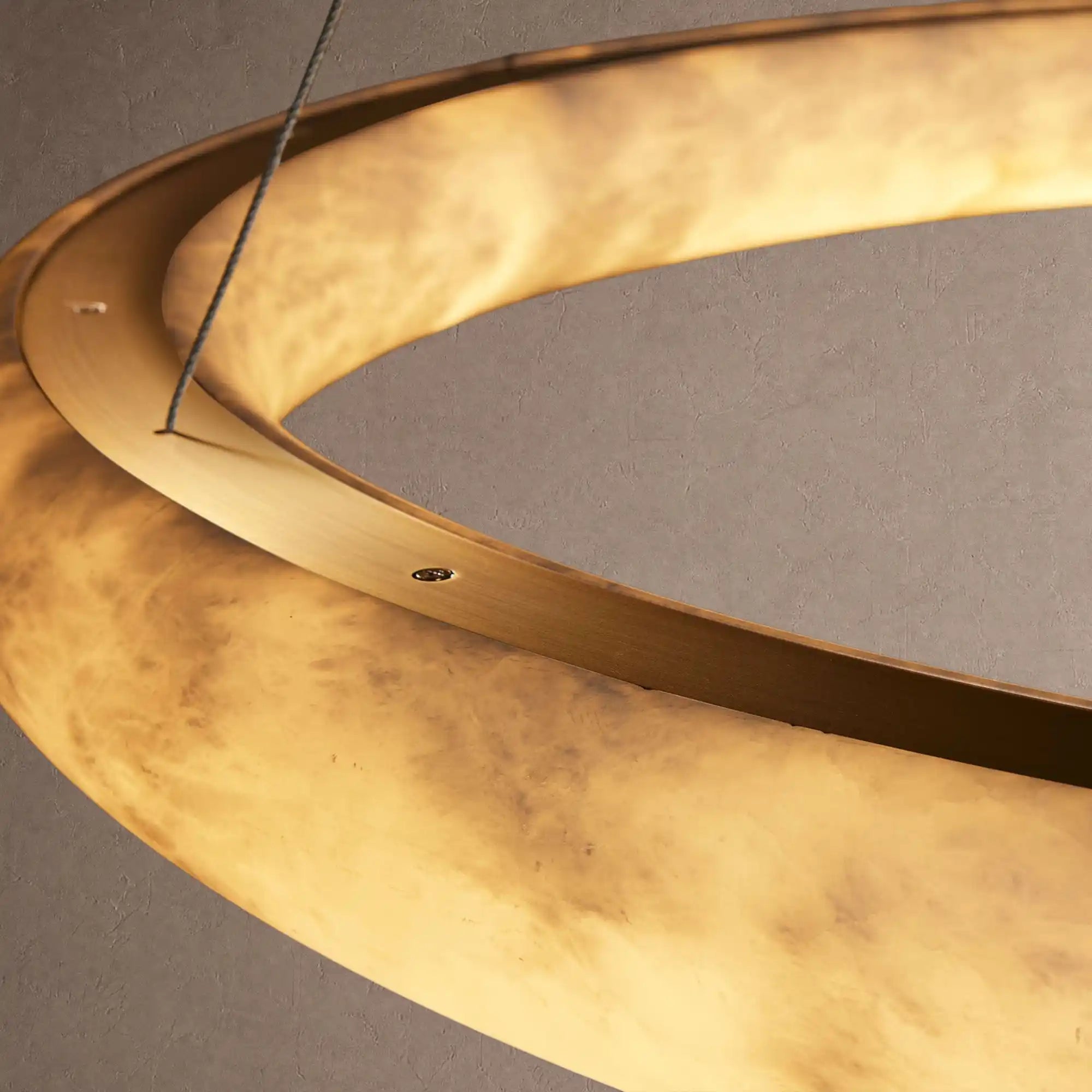 Halima Halo Alabaster Chandelier - white finish, modern home lighting