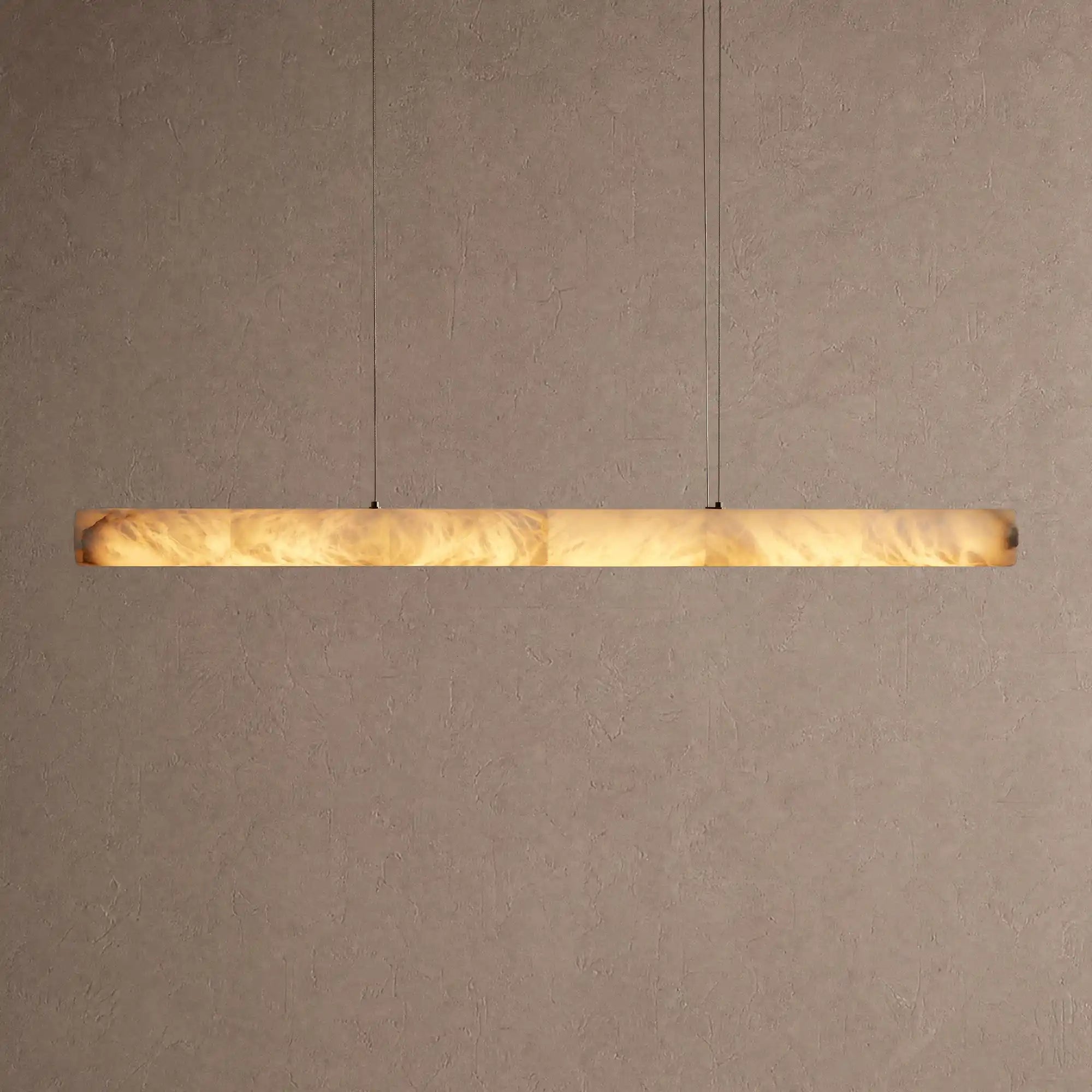 Halima Linear Chandelier in white - modern dining room lighting