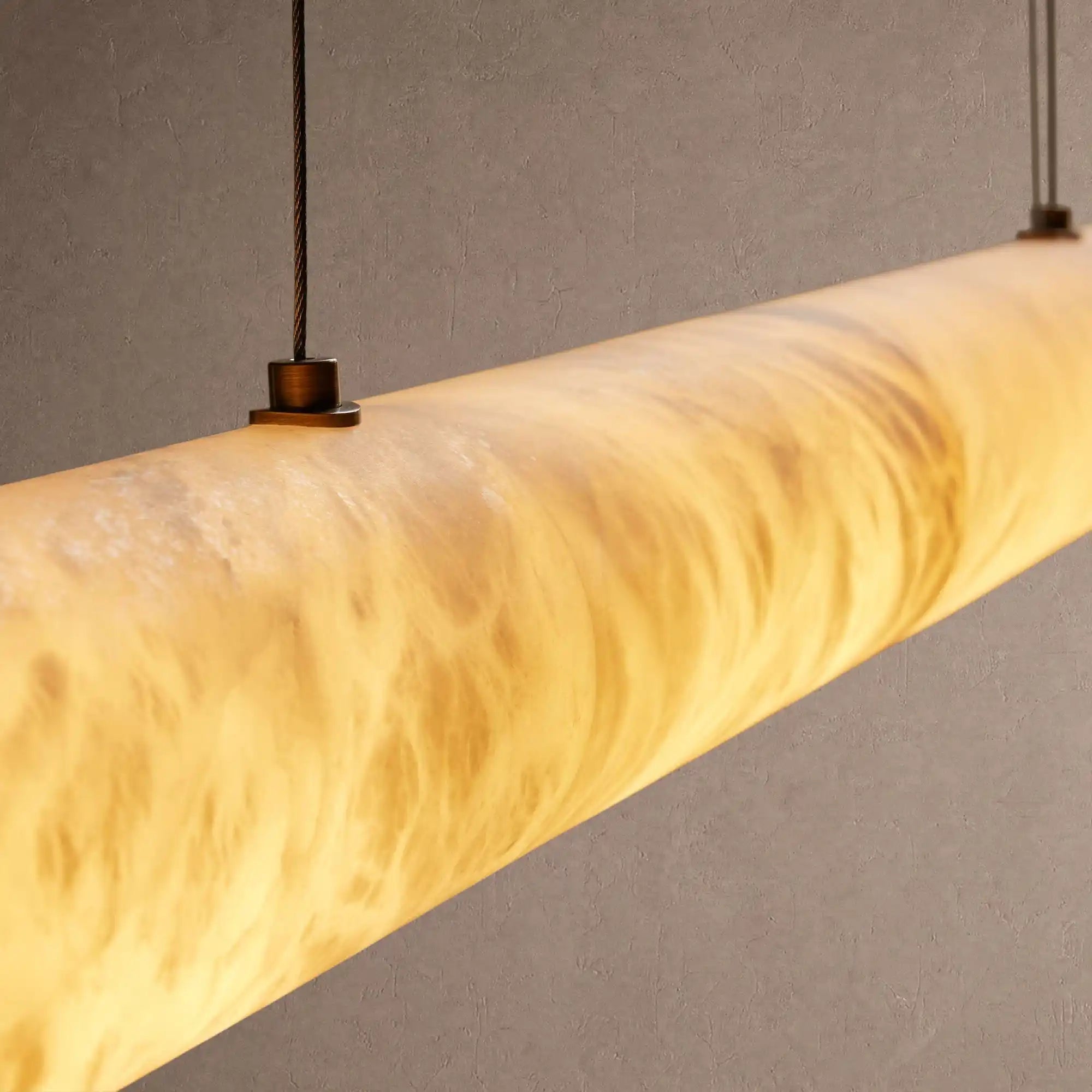 Halima Linear Chandelier in white - dining room lighting