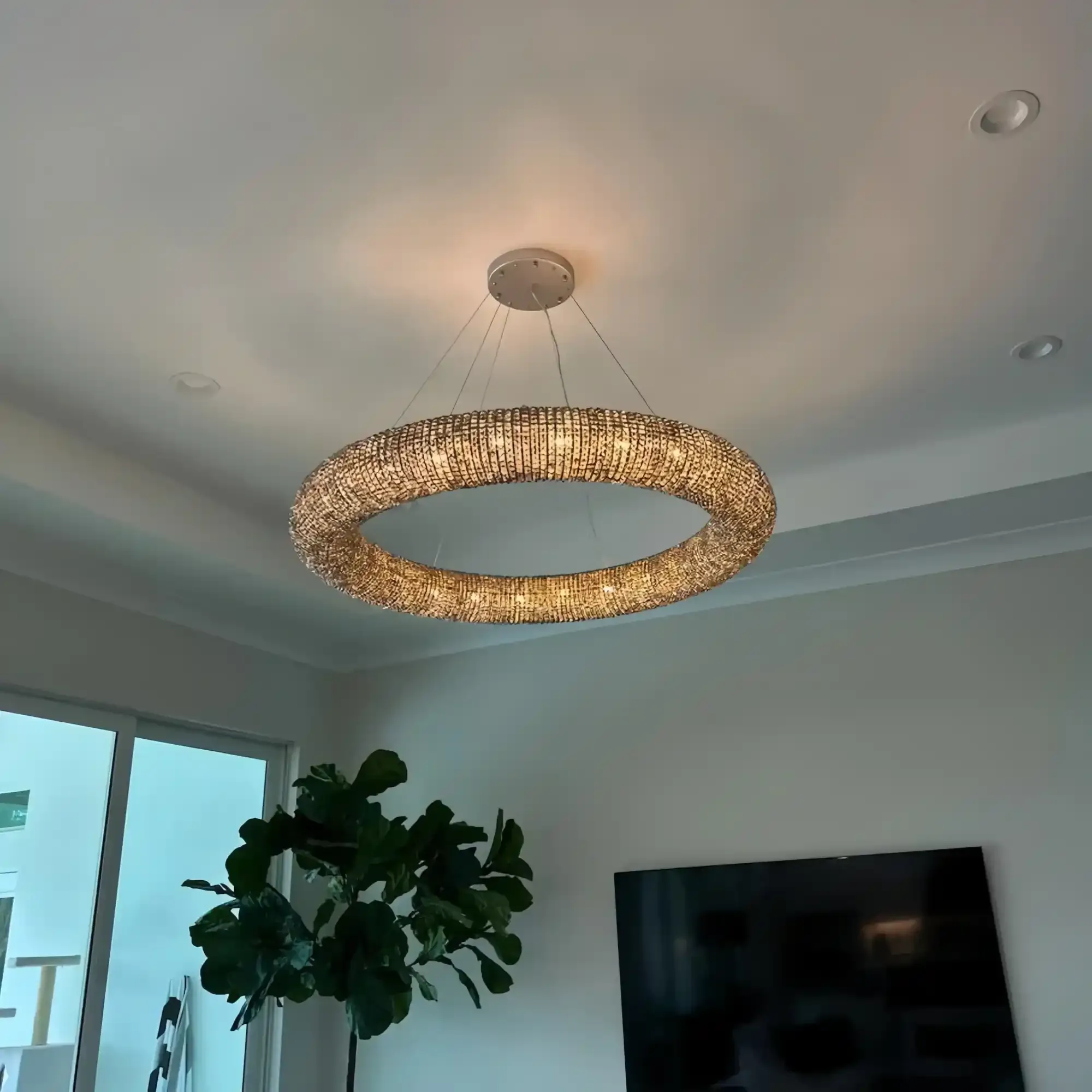 Halo Crystal Round Chandelier 32" 41" 60"-Blushlighting