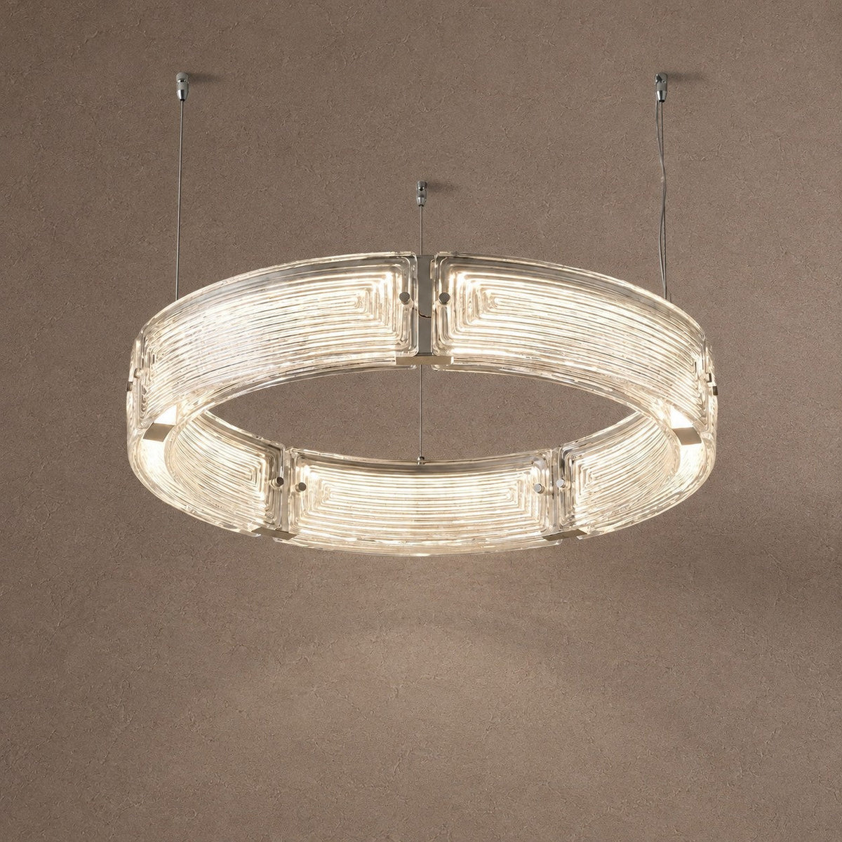 Halo Modern Glass Round Chandelier - Ø23.6" × H3.9" (Ø60 × H10 cm)Blushlighting