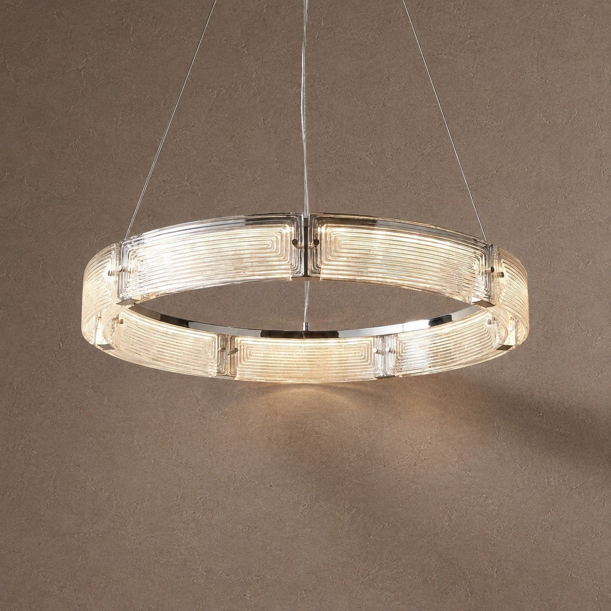 Halo Modern Glass Round Chandelier - Ø31.5" × H3.9" (Ø80 × H10 cm)Blushlighting