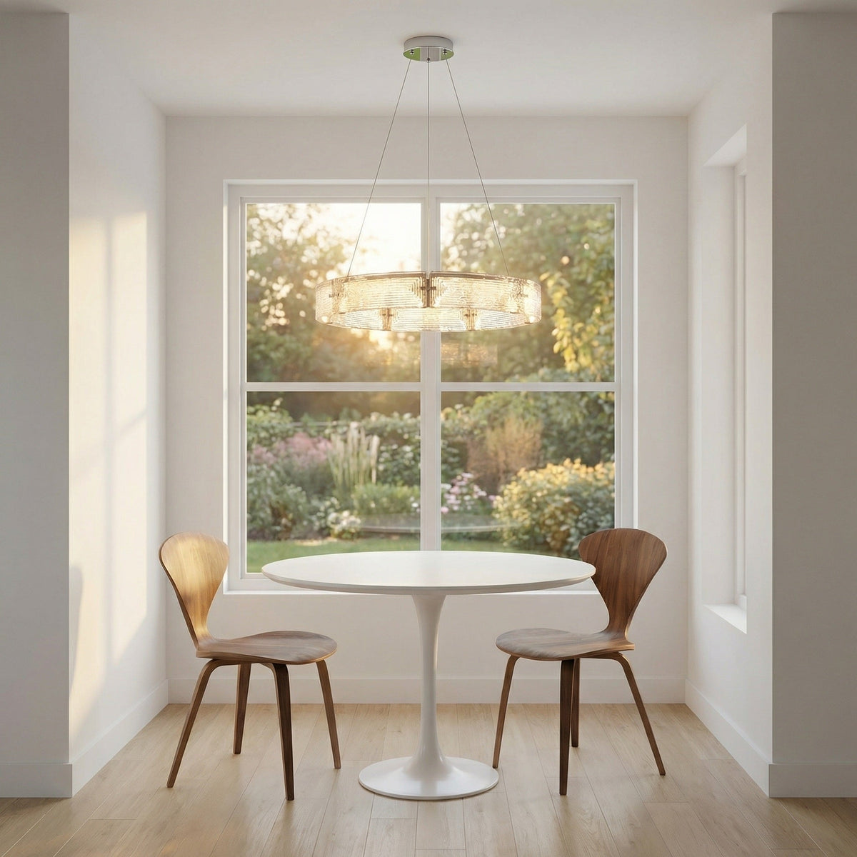 Halo Modern Glass Round Chandelier - Ø31.5" × H3.9" (Ø80 × H10 cm)Blushlighting