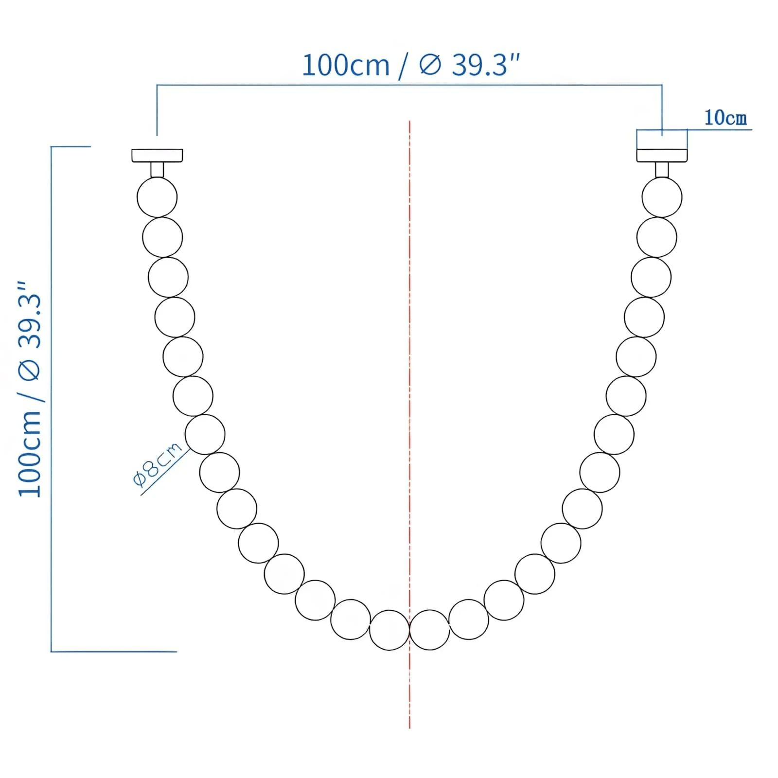 Halti Necklace Acrylic Chandelier - 28 Lights: Dia 39.3" x H 39.3"Gold & WhiteWarm LightBlushlighting
