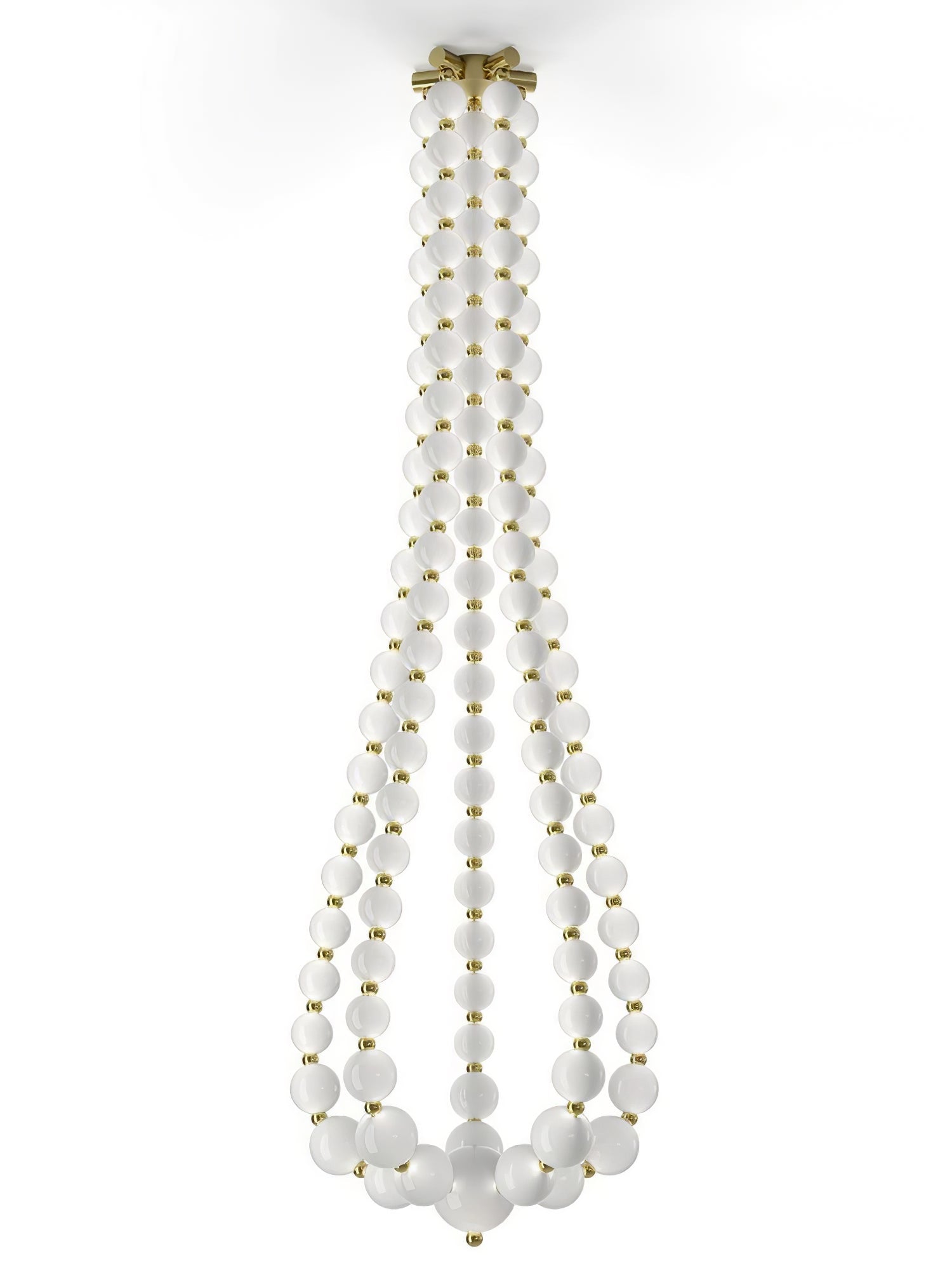 Halti Necklace Acrylic Chandelier - 120 Lights: Dia 39.3" xH 118.1"Gold & WhiteWarm LightBlushlighting