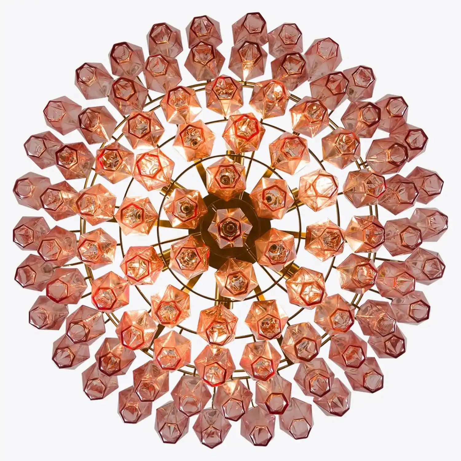 Hand Blown Tier Glass Large Murano Chandelier 24"31"40" - D60*H30CM/D23.62"*H11.81"Warm Light (3000K)SmokyBlushlighting