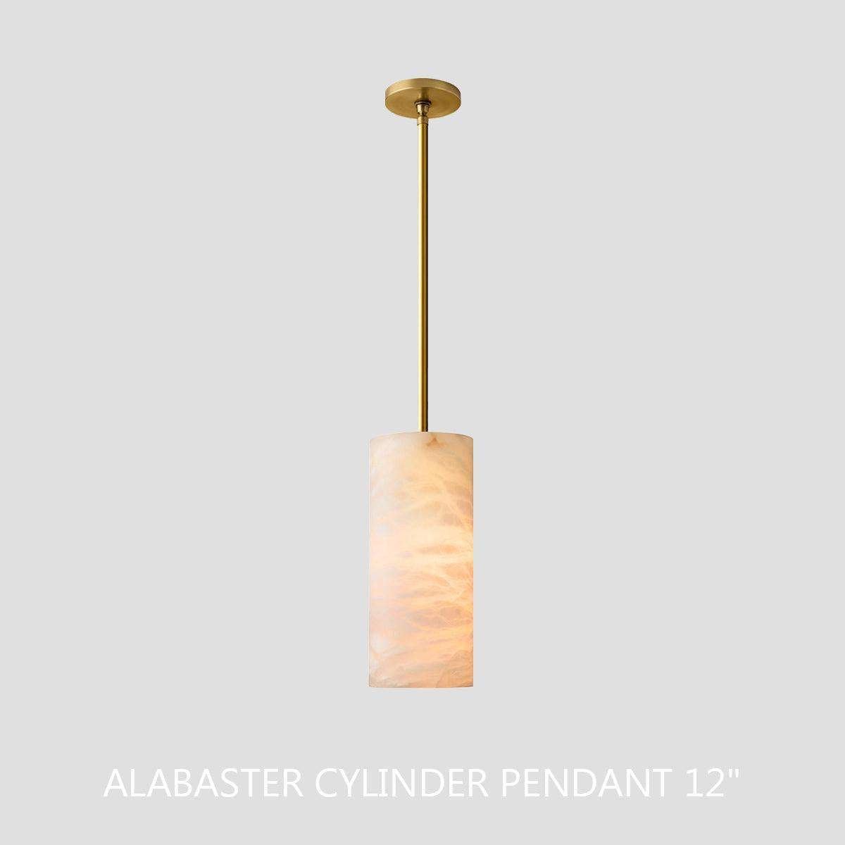 Hand Carved Alabaster Cylinder Pendent