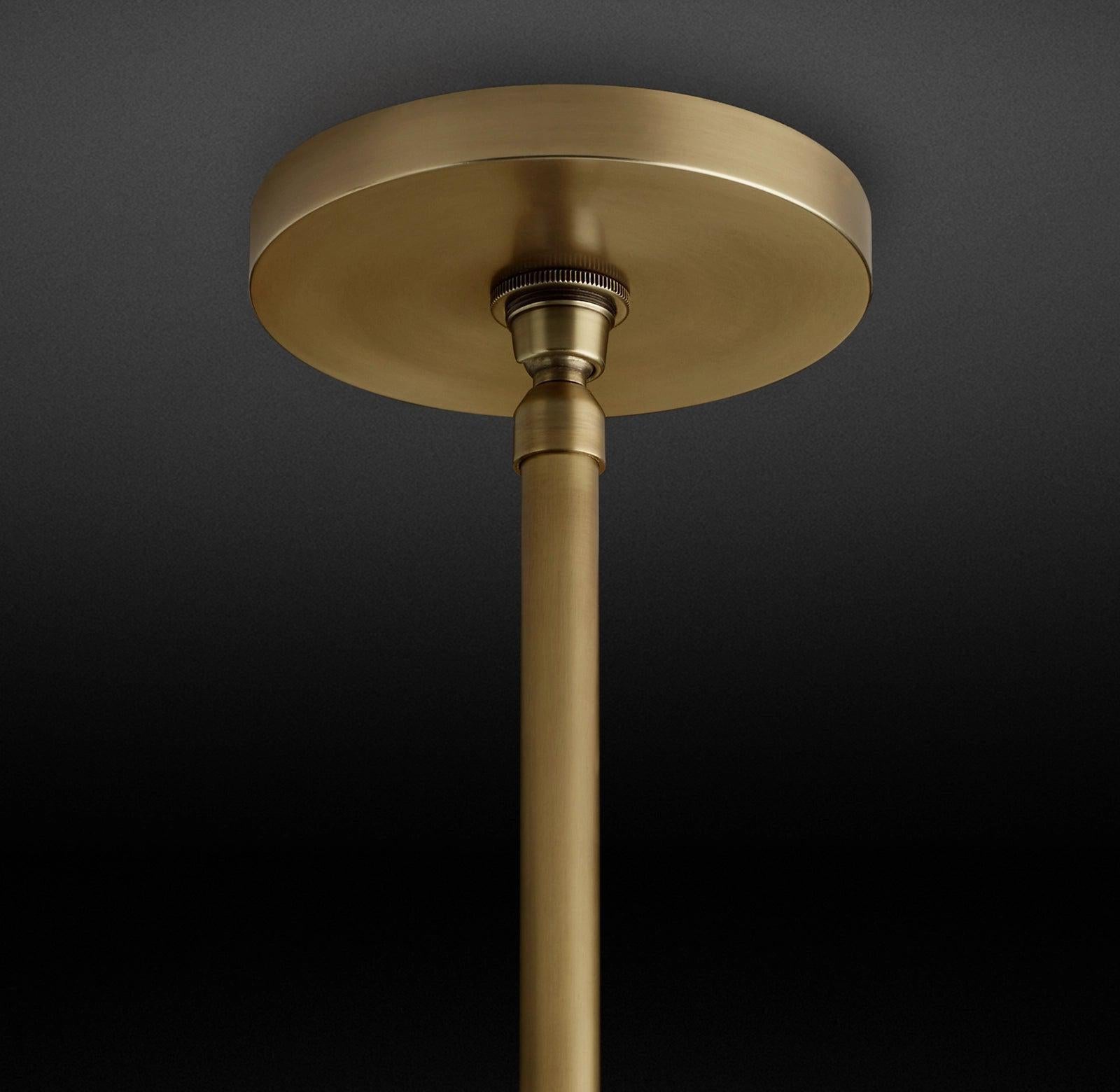 Hand Carved Alabaster Cylinder Pendent - Bronze12''Blushlighting