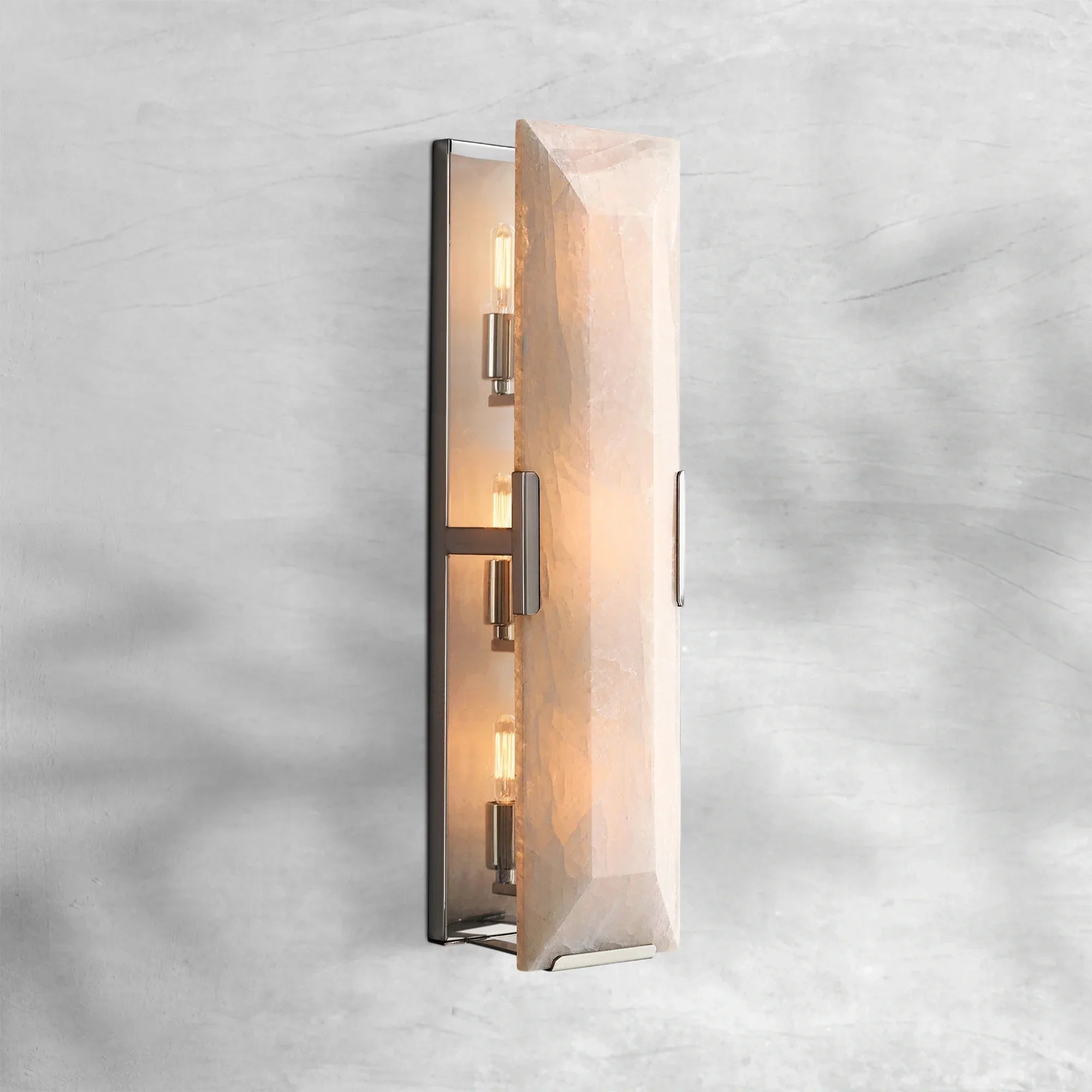 Harlew Calcite Linear Sconce - Polished Stainless SteelBlushlighting